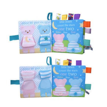 Load image into Gallery viewer, Soft Baby Label Cloth Book - Goodnight little bear
