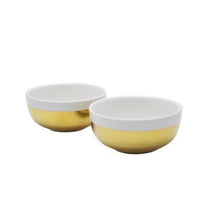 Load image into Gallery viewer, Set of 2 White and Gold Dipping Bowls
