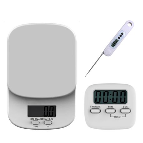 Kitchen Digital Scale Timer & Thermometer Set Buy Online in Zimbabwe thedailysale.shop