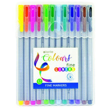 Load image into Gallery viewer, iWrite Colours Fineliners 0.4mm- 12 Assorted Colours - Triangular Barrel
