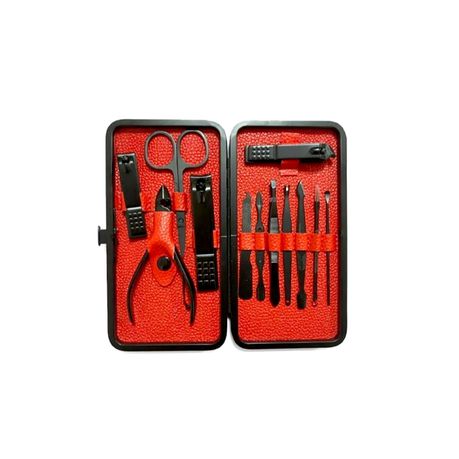 12 Piece Quality Manicure & Pedicure Set Nail Clipper Kit - Black