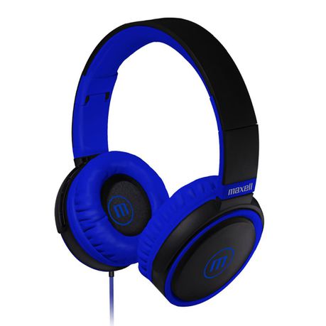 Maxell Full-cup headphones with deep bass microphone braided cable - BLUE Buy Online in Zimbabwe thedailysale.shop