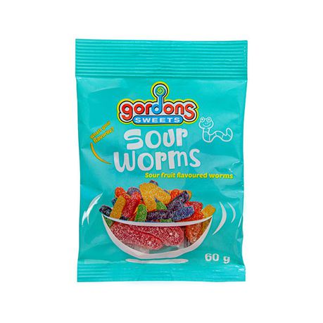 Gordons Sweets - Sour Worms (24 x 60g)