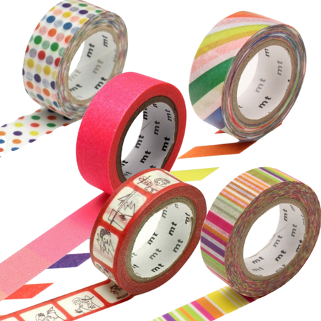 Washi Tape Box Set of 5 Rolls - Bold & Bright Buy Online in Zimbabwe thedailysale.shop