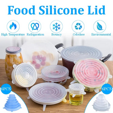Load image into Gallery viewer, 6 Piece Silicone Kitchen Storage Cover Stretchable Microwave Lid
