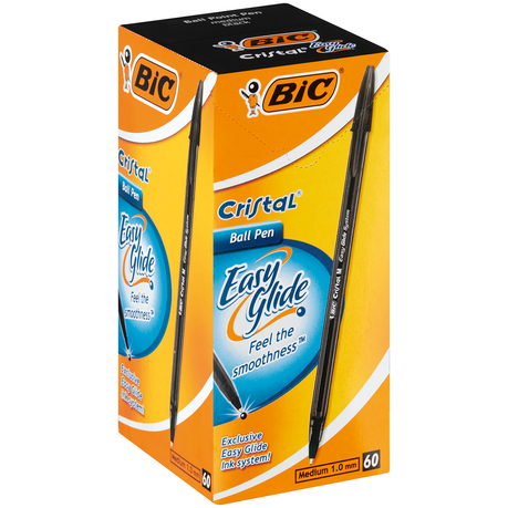 BIC Cristal Easy Glide Ball Point Pen - Black (Box of 60) Buy Online in Zimbabwe thedailysale.shop