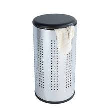 Load image into Gallery viewer, Wenko - Laundry Basket 46L / Bathroom Seat -  Bergamo - Steel / Wood
