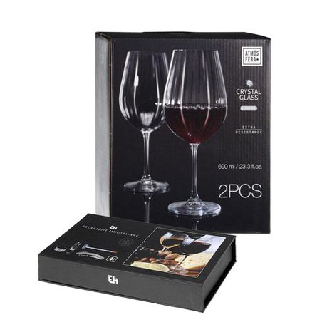 Eco 2 x 690ml Red Wine Glasses with 4 x Stainless Steel Wine Tools Buy Online in Zimbabwe thedailysale.shop