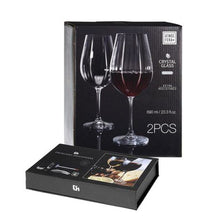 Load image into Gallery viewer, Eco 2 x 690ml Red Wine Glasses with 4 x Stainless Steel Wine Tools
