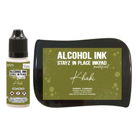 Stayz in Place Alcohol Ink Pad & Reinker (12ml) - Pearlescent - Khaki Buy Online in Zimbabwe thedailysale.shop