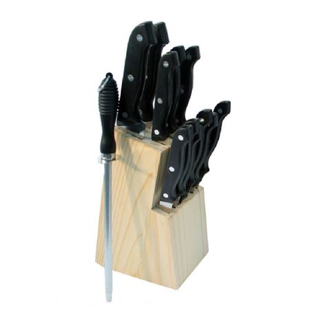 13 Pieces Kitchen Knife Set in Wooden Block Buy Online in Zimbabwe thedailysale.shop