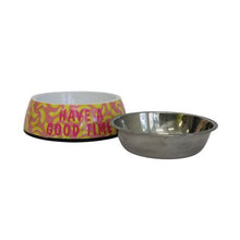 Load image into Gallery viewer, Dog Bowl with stainless steel Base and Non-slip top - Have a good time
