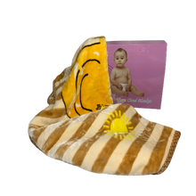 Load image into Gallery viewer, Double Ply Baby Mink Blanket Brown with Yellow Elephant
