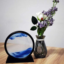 Load image into Gallery viewer, 7 Inch 3D Round Frame Moving Sandscapes Art - Blue
