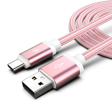 Load image into Gallery viewer, USB Type C Data Cable - 1m Braided Fast Charging - Rose Gold
