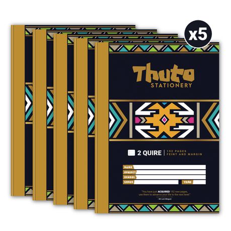 Thuto A4 192 Quire Feint & Margin Counter Book (Pack of 5)- Ndebele Edition Buy Online in Zimbabwe thedailysale.shop