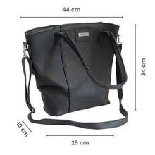 Load image into Gallery viewer, Mirelle Leather Classic Tote Handbag - Black
