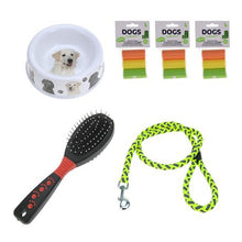 Load image into Gallery viewer, ECO Pet Brush, Dog Bowl, Green Leash, Dog Poop Bags Combo Set

