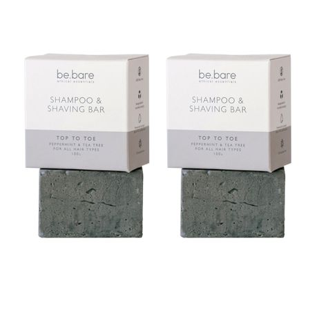 Be.Bare Top to Toe Shampoo & Shaving Bar 100g - Pack of 2 Buy Online in Zimbabwe thedailysale.shop