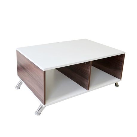 French walnut with White Coffee Table - 90cm Buy Online in Zimbabwe thedailysale.shop