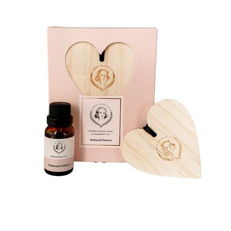 Anke Products - Teakwood & Tobacco Wooden Heart & Essential Oil
