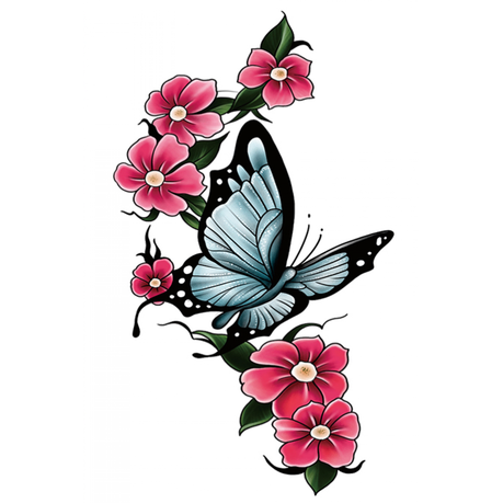 Tattoo - Waterproof High Quality Skin Safe - Butterfly flower Buy Online in Zimbabwe thedailysale.shop