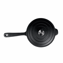 Load image into Gallery viewer, Chef Matt Black Cookware - Cast Iron 24cm Sauce Pan &amp; Lid
