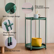 Load image into Gallery viewer, 2-Tier Metal Round Side Table with Removable Tray
