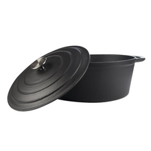 Load image into Gallery viewer, Chef Matt Black Cookware - Cast Iron 3.5l Round Casserole
