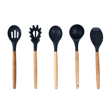 Kitchen Kult 5 Piece Bamboo & Silicone Cooking Tools Buy Online in Zimbabwe thedailysale.shop