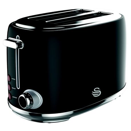Swan Black Retro 2 Slice Toaster