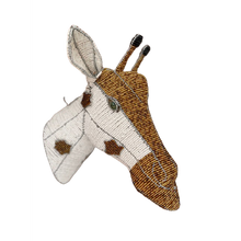 Load image into Gallery viewer, African Bead &amp; Wire Giraffe Head Home Wall Decor Large
