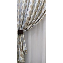 Load image into Gallery viewer, Curtain Set + 5m Crinkle Wave Grey/Brown + 5m Tiny Dash Voile Grey

