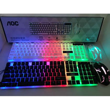 Load image into Gallery viewer, AOC KM100 Wired Gaming Keyboard &amp; 800DPI 6 Button Mouse Set - Black &amp; White
