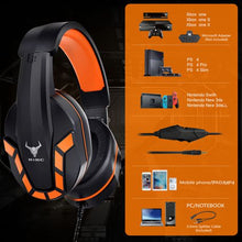 Load image into Gallery viewer, KIKC PS-4 Wired Stereo Gaming Headset - Orange
