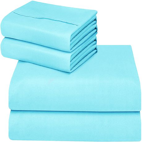 Wrinkle Resistant Egyptian Comfort Sheet Set 4 Piece King: Duck Egg Blue Buy Online in Zimbabwe thedailysale.shop