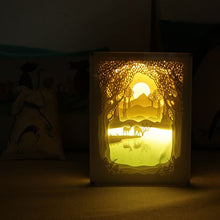 Load image into Gallery viewer, 3D Paper Cutting Light Box, Organic Glass-Deer’n Lake
