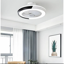 Load image into Gallery viewer, Space Saving LED Ceiling Fan with Remote - Black &amp; White
