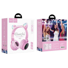 Load image into Gallery viewer, Pink Cute Cat Ear Bluetooth 5.0 Headphones
