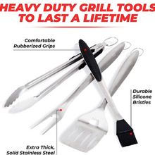 Load image into Gallery viewer, Lifespace Quality Heavy Duty BBQ Braai 4 Piece Tool Set
