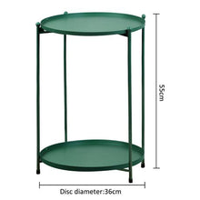 Load image into Gallery viewer, 2-Tier Metal Round Side Table with Removable Tray
