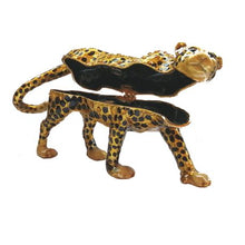 Load image into Gallery viewer, Leopard Hand-Painted Enameled Decorative Hinged Jewelry Animal Trinket Box
