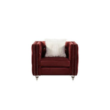 Load image into Gallery viewer, LUX Studded 1 Seater Sofa Red
