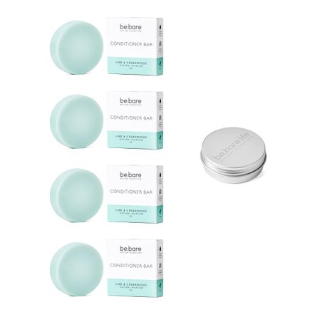 Be.Bare Conditioner Bar Mini 20g (Pack of 4) with Small Travel Tin Buy Online in Zimbabwe thedailysale.shop