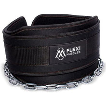 Load image into Gallery viewer, Flexi Muscles - Dip Belt with Chain for Weight Lifting.
