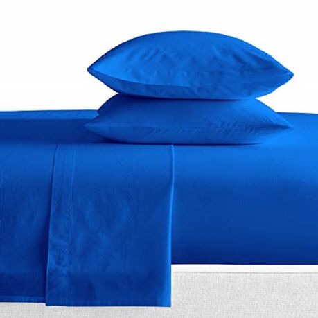 Wrinkle-Resistant Queen Sheet Set - Imperial Blue 4 Piece Bedding Buy Online in Zimbabwe thedailysale.shop