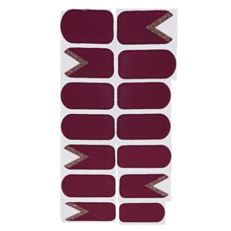 LADY LASH Nail Strips Kit Burgundy & Gold Design - Set of 2