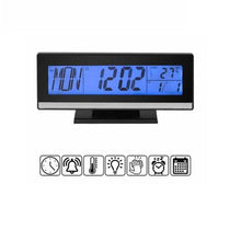 Load image into Gallery viewer, Digital Temperature Humidity Meter Clock - Black
