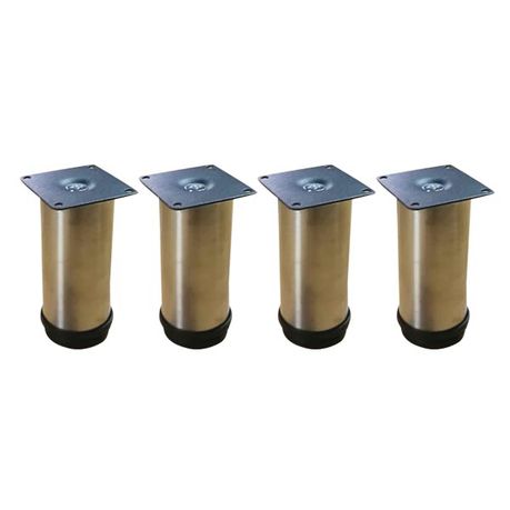 Aluminium Round Leg Adjustable 50x120mm Satin Bottom - Box of 4 Buy Online in Zimbabwe thedailysale.shop