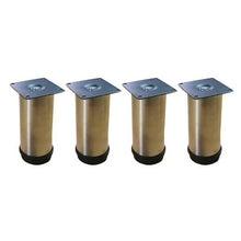 Load image into Gallery viewer, Aluminium Round Leg Adjustable 50x120mm Satin Bottom - Box of 4
